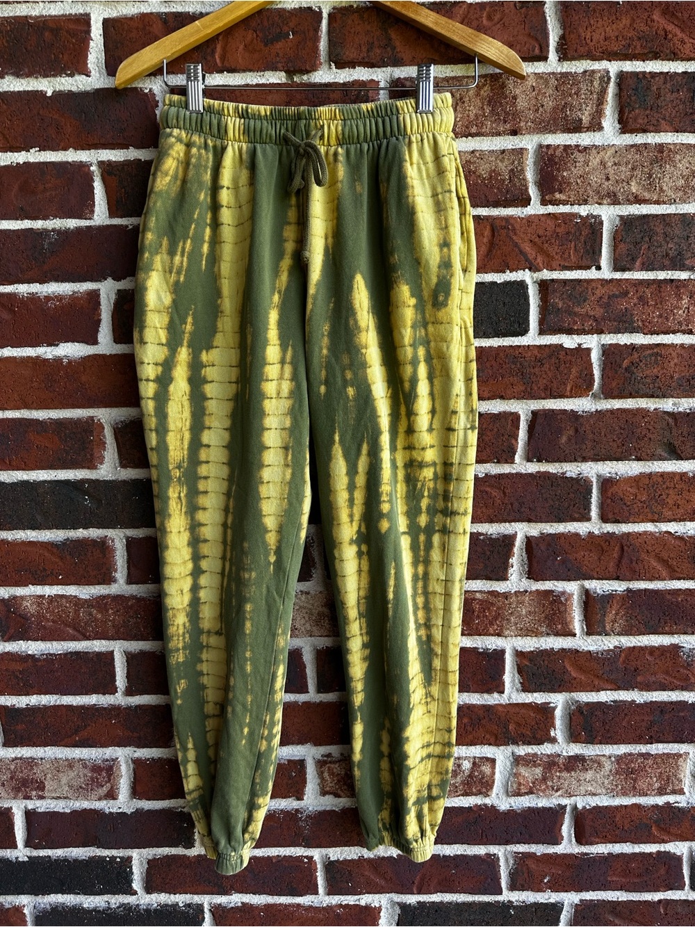 Able Olive and Yellow Tie-Dye Joggers